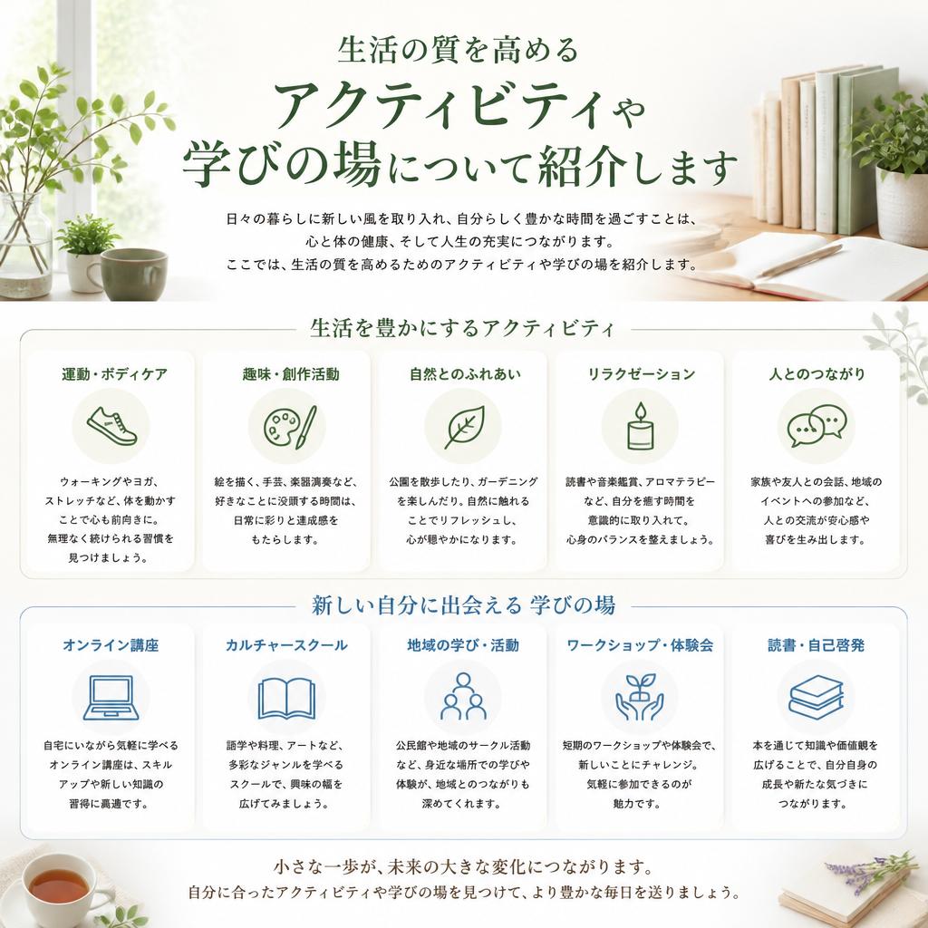 豊富なアクティビティと学びの場