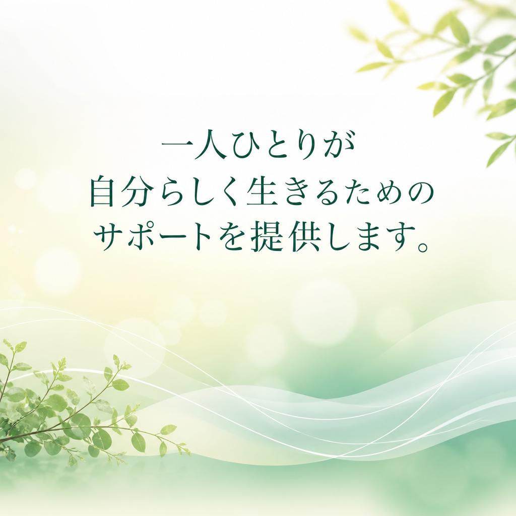 一人ひとりが自分らしく生きるためのサポートを提供します。