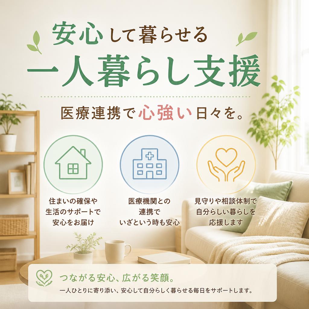 安心して暮らせる一人暮らし支援。医療連携で心強い日々を。 | 暁希乃家 | 刈谷市 | 豊明市 | みよし市 | 
