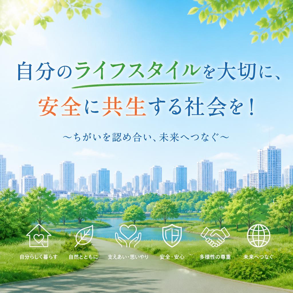 自分のライフスタイルを大切に、安全に共生する社会を！