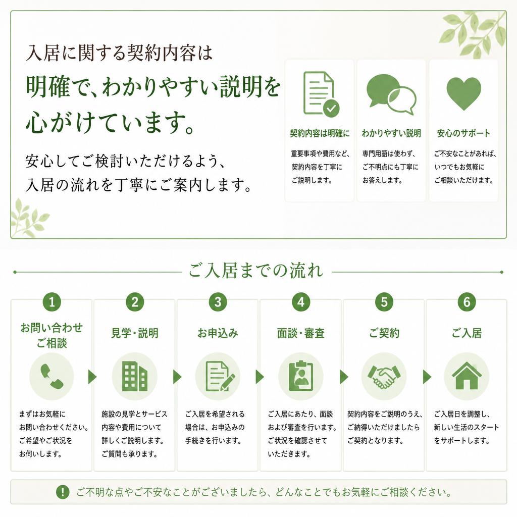 安心の契約内容とご入居の流れ