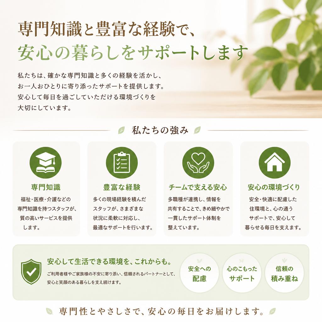 専門スタッフによるきめ細かなサポート