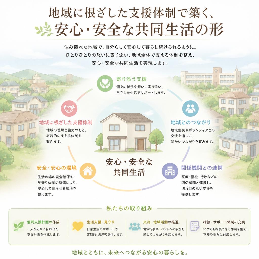 地域に根ざした支援体制で築く、安心・安全な共同生活の形 | 暁希乃家 | 刈谷市 | 豊明市 | みよし市 | 