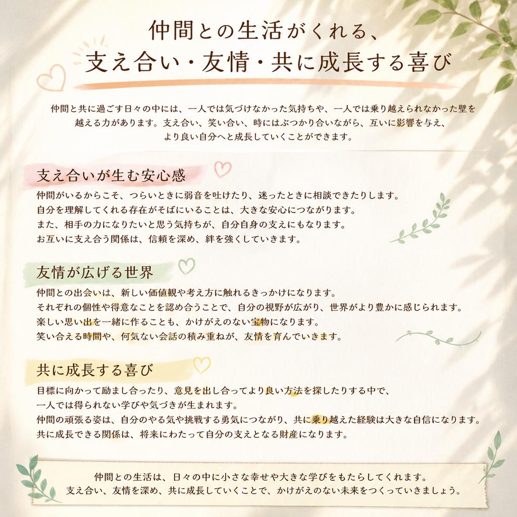 2. 共同生活の魅力