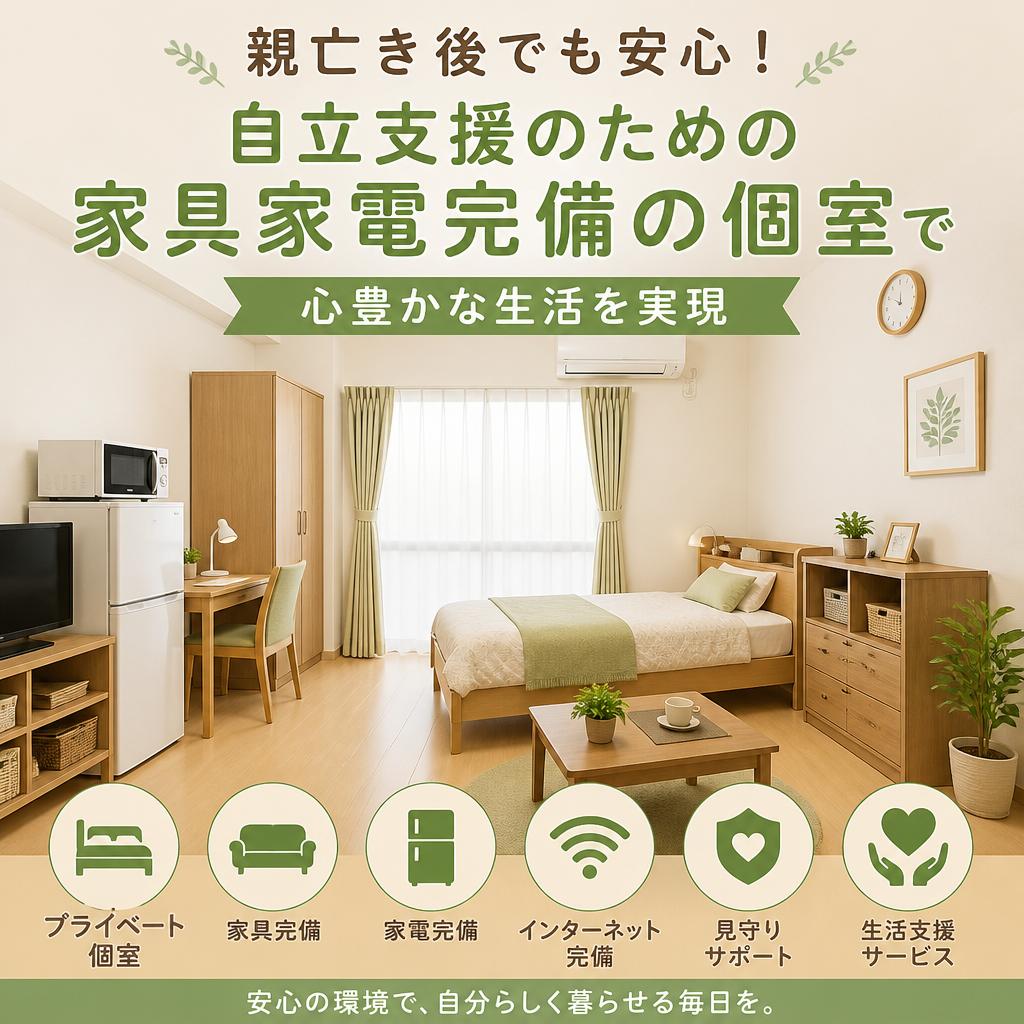 親亡き後でも安心！自立支援のための家具家電完備の個室で心豊かな生活を実現 | 暁希乃家 | 刈谷市 | 豊明市 | みよし市 | 