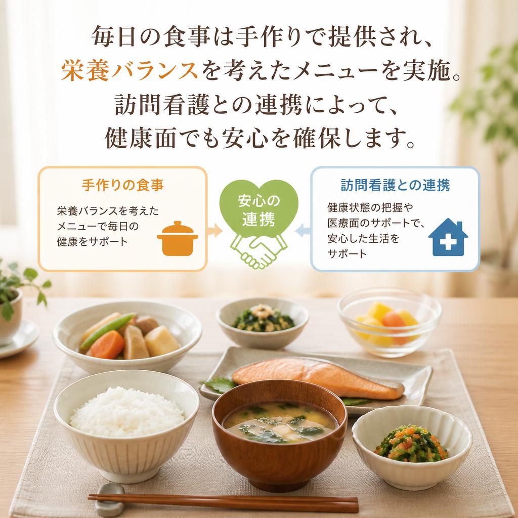 充実した食事提供と健康管理